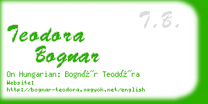 teodora bognar business card